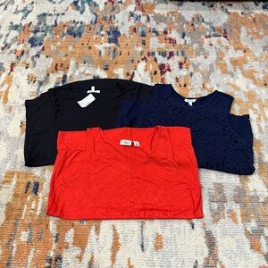 Lot of 3 solid color ladies women sleeveless tank top style blouses size medium